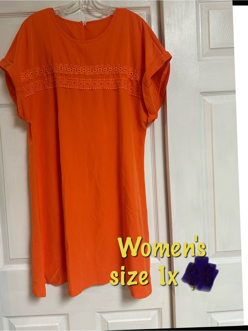 Red Dress Boutique Orange Crochet-Trim Tunic